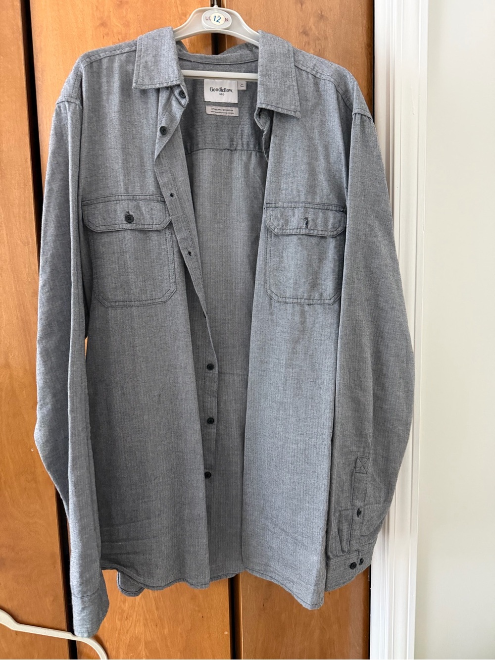 Goodfellow & Co Light Gray Button-Front Overshirt